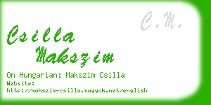 csilla makszim business card